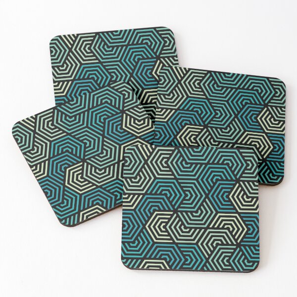 Item preview, Hexagon lines pattern in green designed and sold by ClumsyCat.