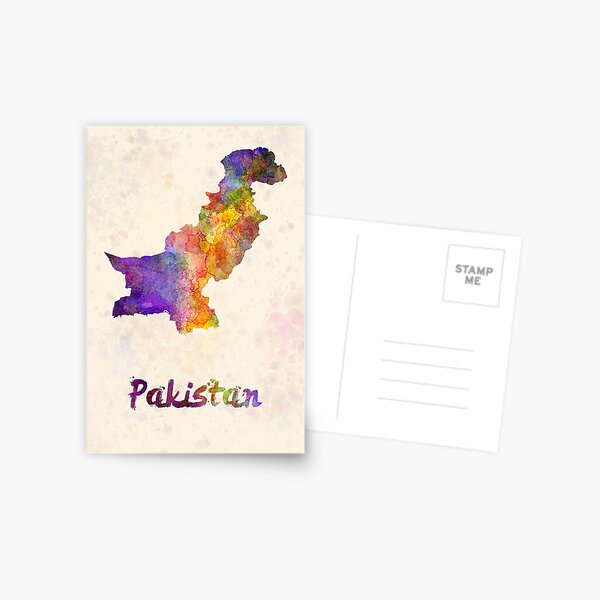 Pakistan in watercolor Postcard