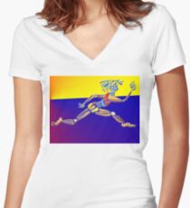 Dance Warrior IV Le Leep Women's Fitted V-Neck T-Shirt