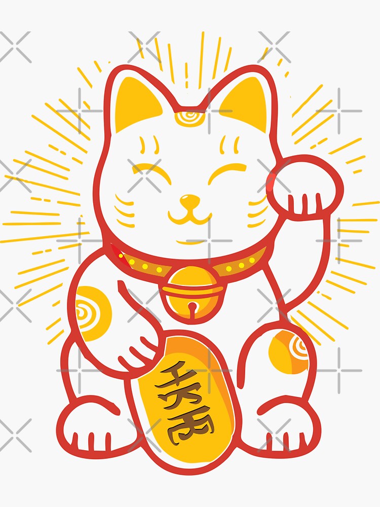 Neko Lucky Cat, with Wealth Good Luck Coming Japanese Lucky Cat