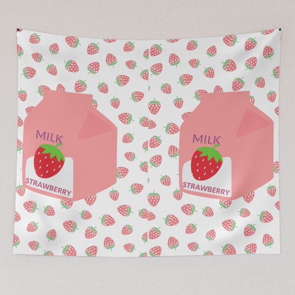 Item preview, japanese aesthetics kawaii strawberry milk shake designed and sold by H2O-Shop.