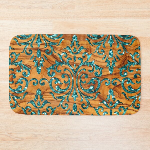 Artikelvorschau, Western Wood Texture Teal Strasssteine entworfen und verkauft von WOW TeesAndThings.