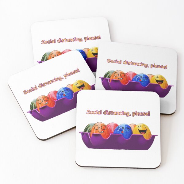 Item preview, Funny Colorful Social Distancing Please Eggs In Tray designed and sold by beaugence.