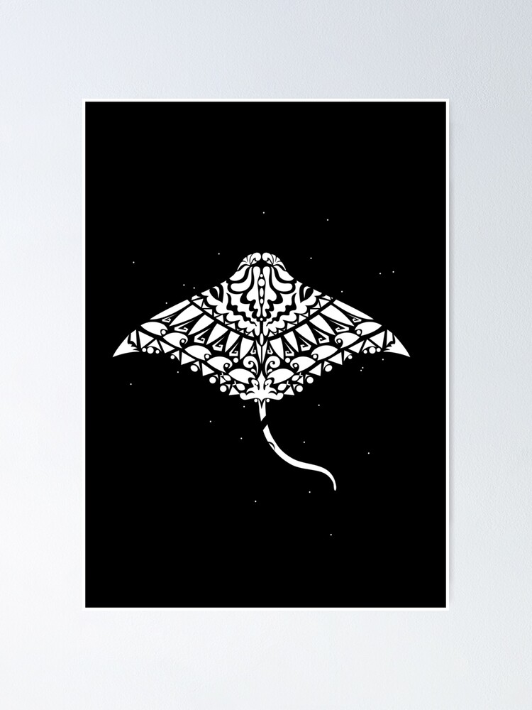 Tribal Manta Ray Tattoo Style Graphic Design Poster By CreativeBridge   Fposter,small,wall Texture,product,750x1000 