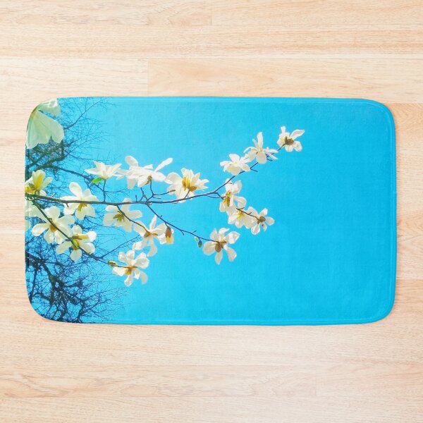Item preview, White magnolia tree in blossom, spring season, natural background  designed and sold by helenkaiy.