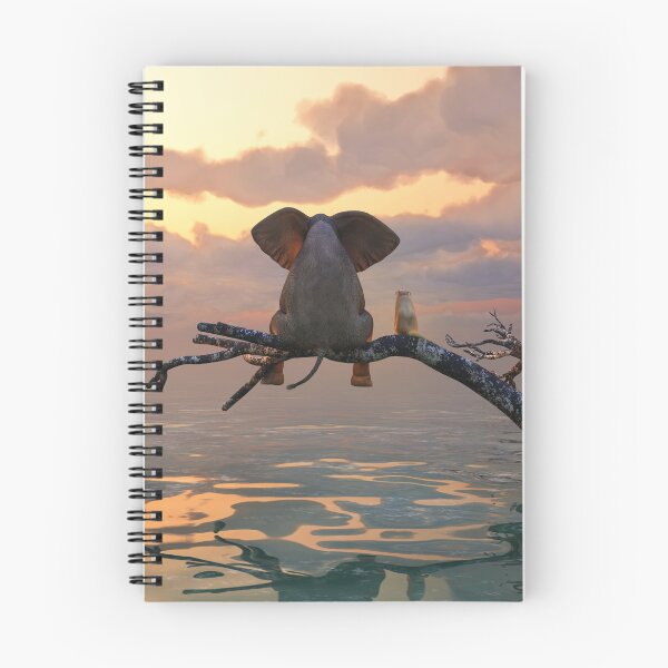 Item preview, elephant and dog sit on a tree during a flood 2 designed and sold by Mike Kiev art.