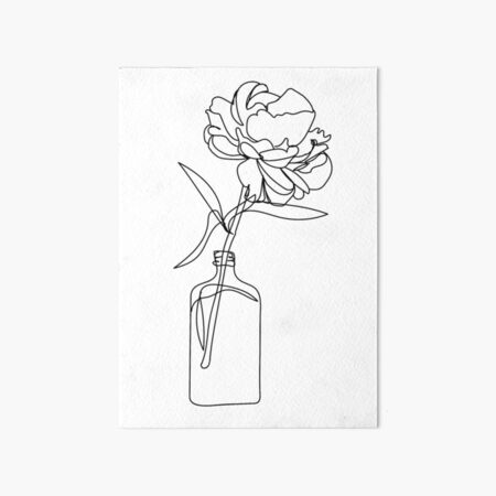 L Mina R Gida Flor En Un Vaso De Agua Line Art Dibujo De Una Sola