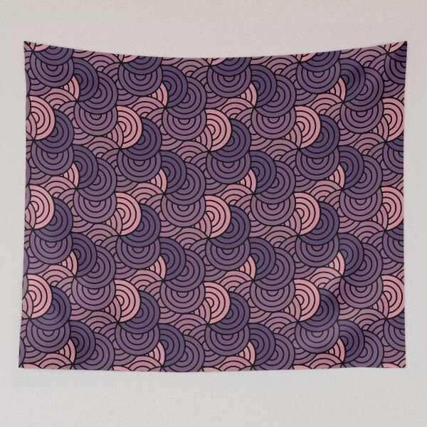 Item preview, Overlapping circles lines pattern in purple designed and sold by ClumsyCat.