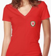 Euro 2016 Wales Women's Fitted V-Neck T-Shirt