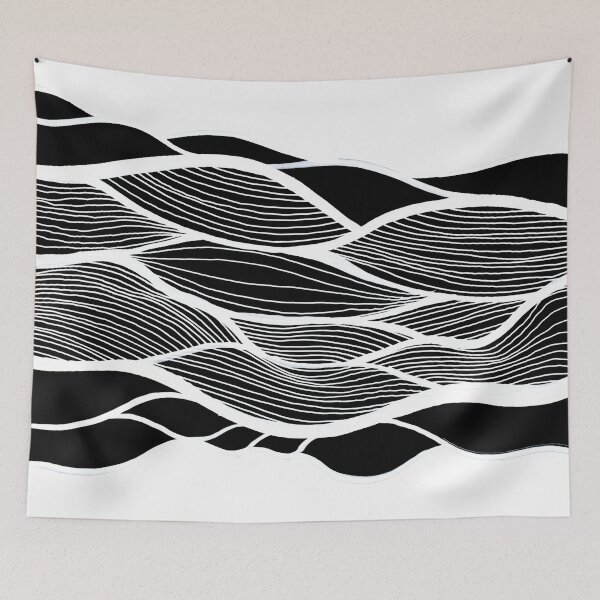 Item preview, Waving Harmonic Fields - Black and White Invert designed and sold by Istvan Ocztos.