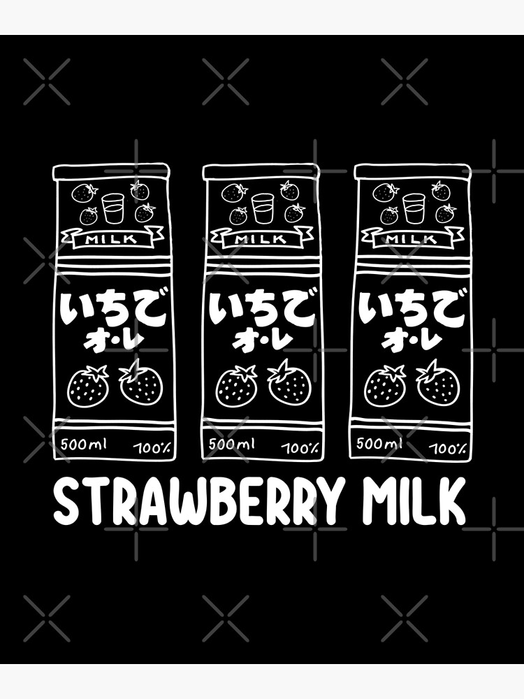 Japanese Strawberry Milk Line Art Poster For Sale By Grimbutterfly Redbubble 8195