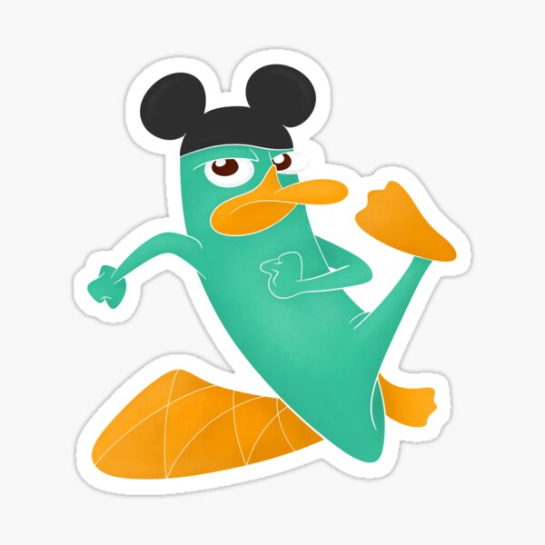 Phineas and Ferb Agent P With Mickey Ears Sticker