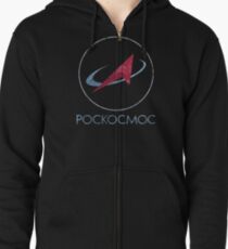 POCKOCKMOC Russische Weltraumagentur Hoodie mit Reißverschluss