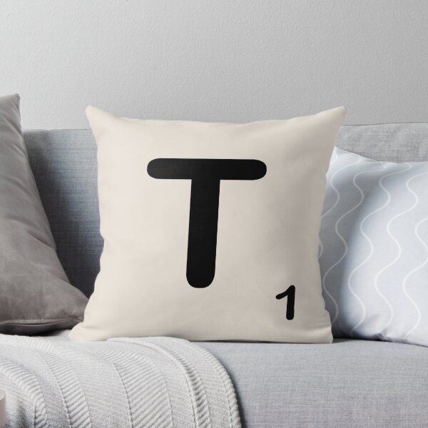 Scrabble Tile T Throw Pillow