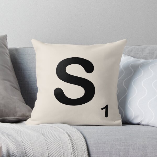 Scrabble Tile S Throw Pillow