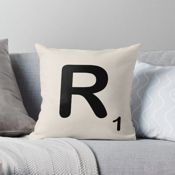 Scrabble Tile R Throw Pillow