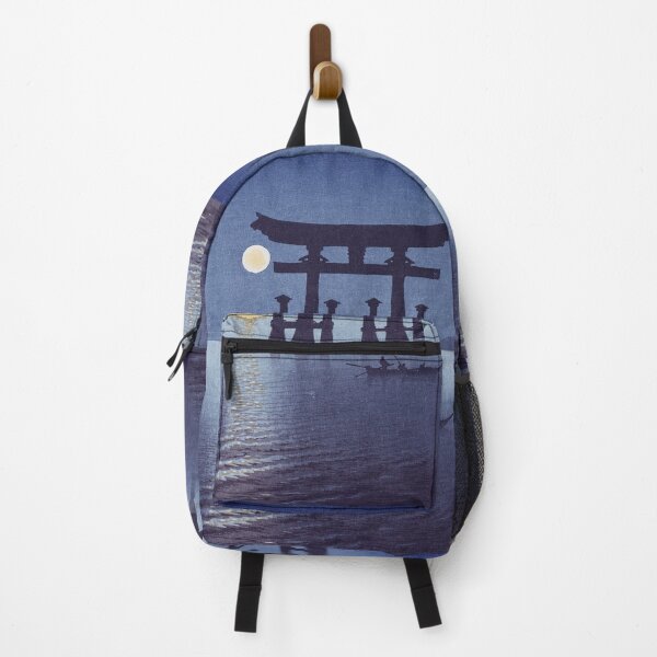 Item preview, Japanese traditional painting, blue night with moon reflections and fishermen. designed and sold by angelisart.