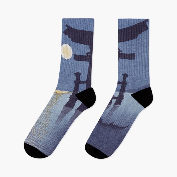 Item preview, Japanese traditional painting, blue night with moon reflections and fishermen. designed and sold by angelisart.