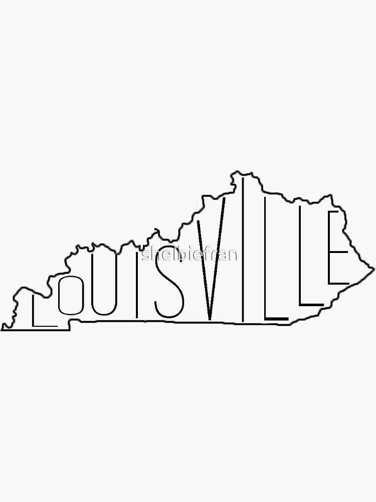 Louisville and KY Outline Sticker for Sale by shelbiefran