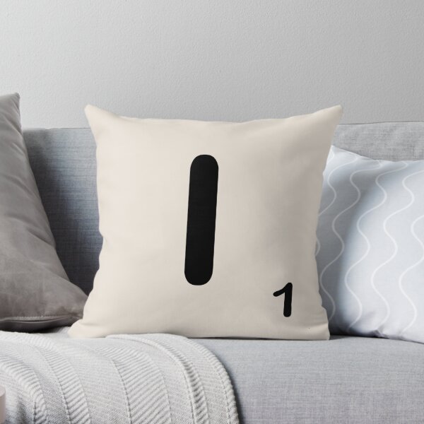 Scrabble Tile I Throw Pillow