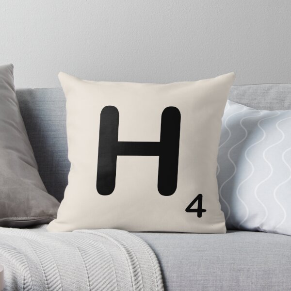 Scrabble Tile H Throw Pillow
