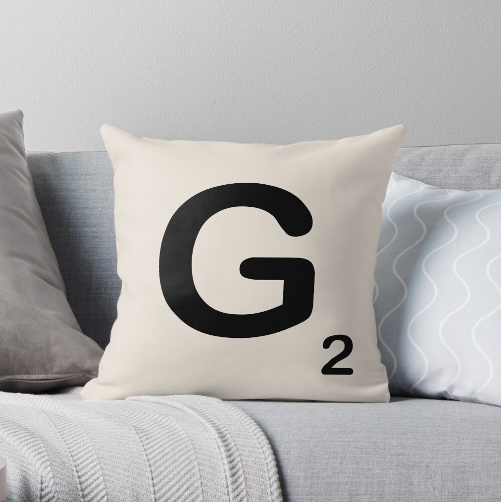 Scrabble Tile G Throw Pillow