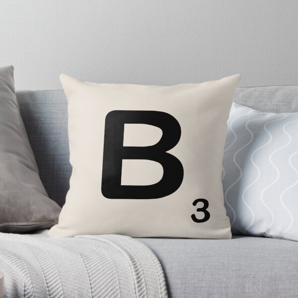 Scrabble Tile B Throw Pillow