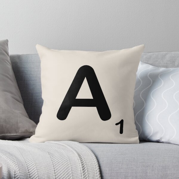 Scrabble Tile A Throw Pillow