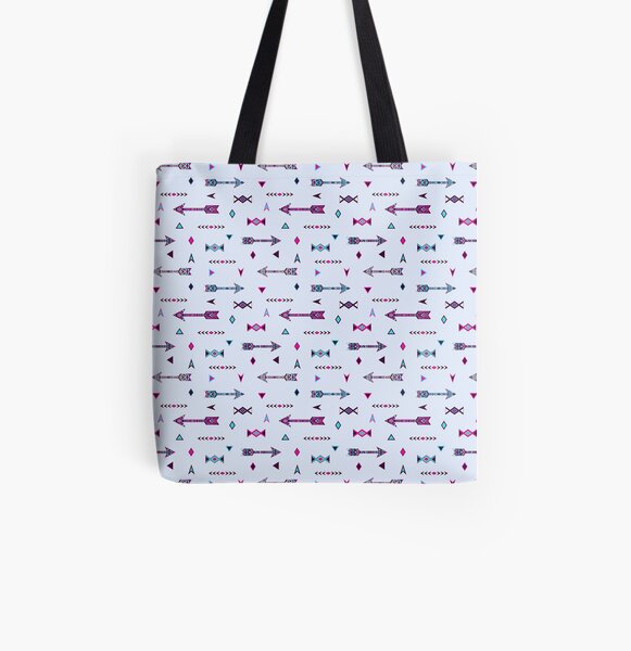 Arrows boho Sagittarius Archer ethno blue darts graphics All Over Print Tote Bag