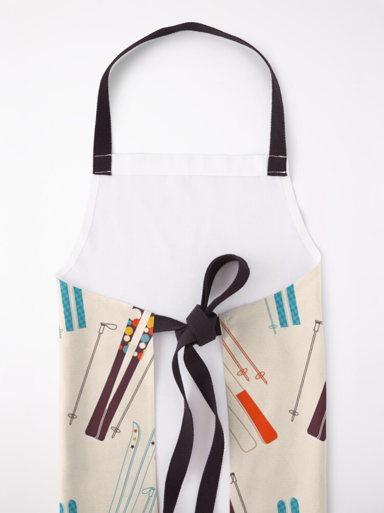 Alternate view of Retro Ski Pattern on Cream Apron