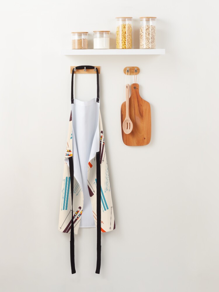 Alternate view of Retro Ski Pattern on Cream Apron