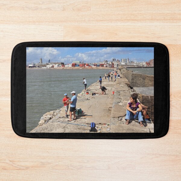 Item preview, Escollera Sarandí with Fishermen - Montevideo, Uruguay designed and sold by holgermader.