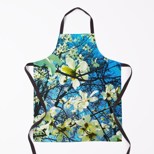 Item preview, White magnolia tree in blossom, natural background, spring season designed and sold by helenkaiy.