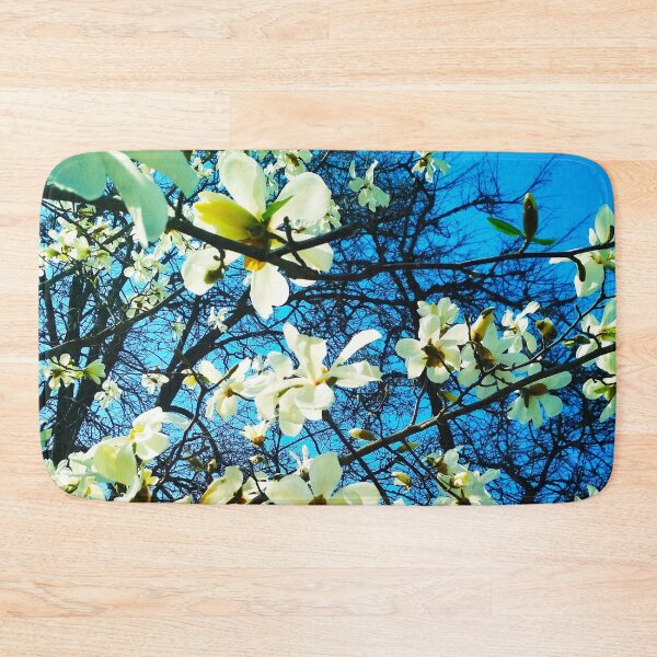 Item preview, White magnolia tree in blossom, natural background, spring season  designed and sold by helenkaiy.