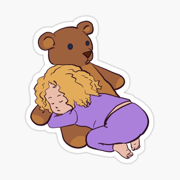 Item preview, Sleeping with Stuffies - toddler girl with a teddy designed and sold by ERNorman.