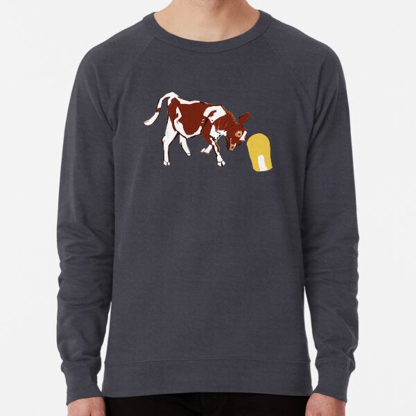 Baby calf with corn in green Lightweight Sweatshirt