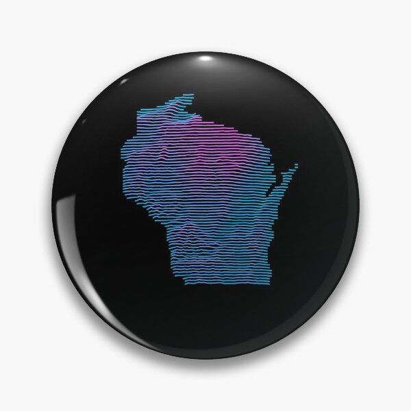 Item preview,  Retro Synthwave Wisconsin Topographic Elevation Joy Plot Map  designed and sold by cstats.