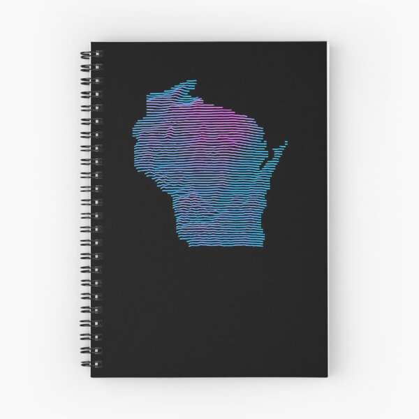 Item preview,  Retro Synthwave Wisconsin Topographic Elevation Joy Plot Map  designed and sold by cstats.