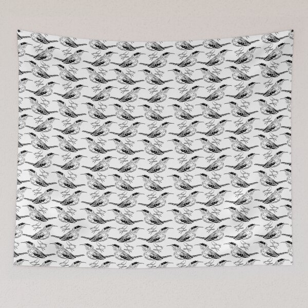 Item preview, black and white sparrow pattern designed and sold by Ruud van Koningsbrugge.