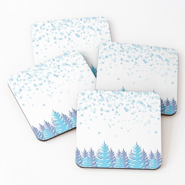 Item preview, Blue Christmas- Christmas tree and snowflakes design  designed and sold by Imemewell.