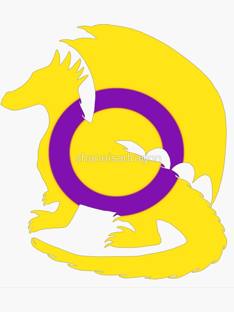 Intersex Pride Dragon 2 Sticker For Sale By Shaneisadragon Redbubble