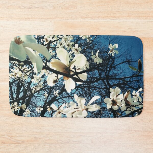 Item preview, White magnolia tree in blossom, natural background, spring season  designed and sold by helenkaiy.