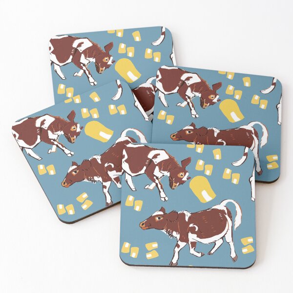 Item preview, Baby calf with corn in blue designed and sold by EskTuulispaa.