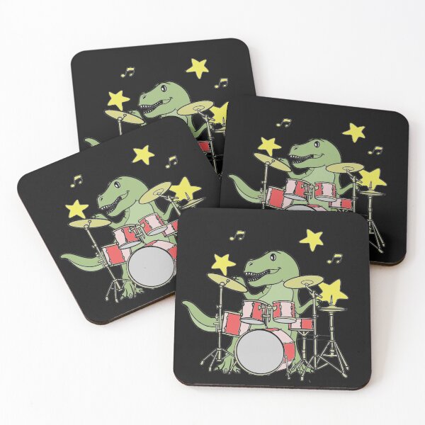 Item preview, Drums Playing Dinosaur - Tyrannosaurus Rex Drummer designed and sold by iHeartDinosaurs.