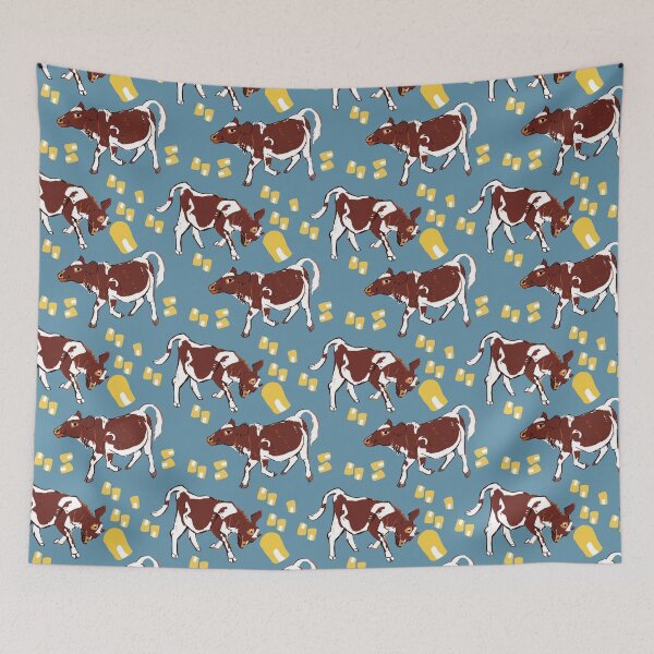 Item preview, Baby calf with corn in blue designed and sold by EskTuulispaa.