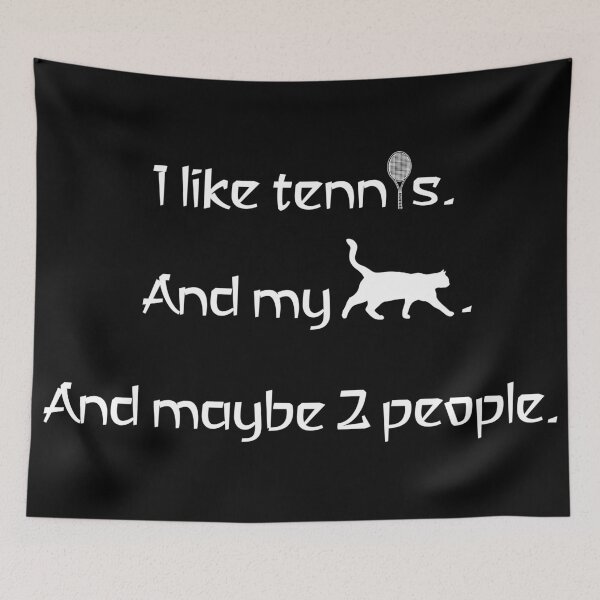 Item preview, I love tennis, my cat and 2 people. designed and sold by 2Girls1Shirt.
