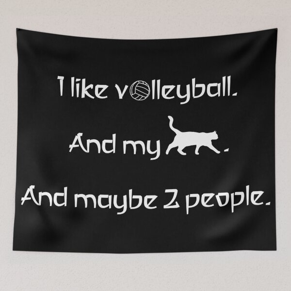 Item preview, I like volleyball, my cat and 2 people. designed and sold by 2Girls1Shirt.