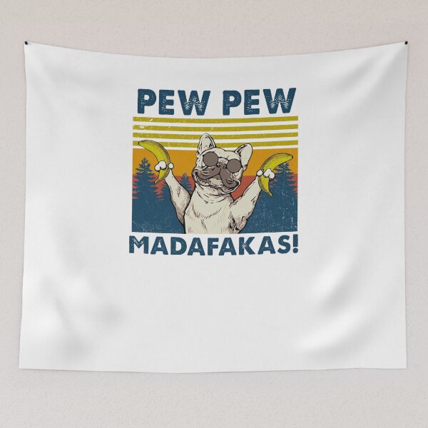 Item preview, Pew Pew Madafakas Funny Vintage Frenchie French Bulldog With 2 designed and sold by MYCZOWJ.