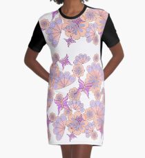 Butterflies, flowers and fans Graphic T-Shirt Dress