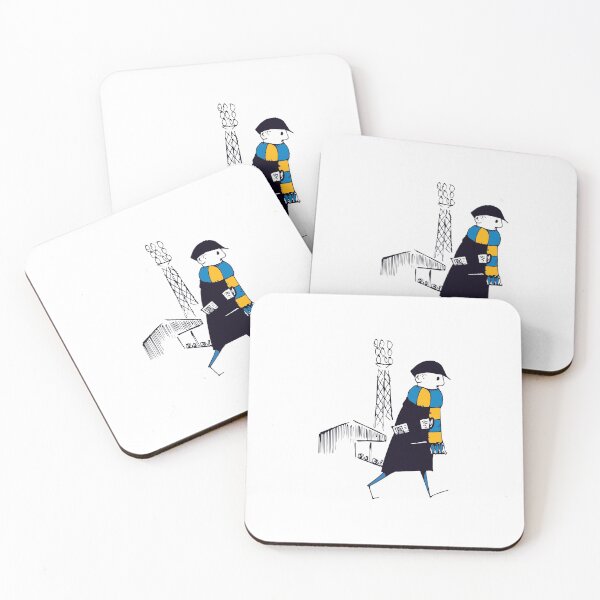 Item preview, Flat cap Fan,  Blue and Yellow Scarf, Football Supporter, Illustrated Tribute designed and sold by FoleyPottery.